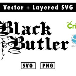 black butler svg and png files for cricut machine , anime svg , manga svg , goku svg