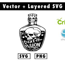 death potion svg and png files for cricut machine , anime svg , manga svg , goku svg