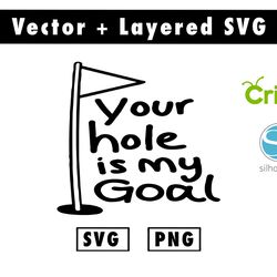 your hole is my goal svg and png files for cricut machine , anime svg , manga svg , goku svg