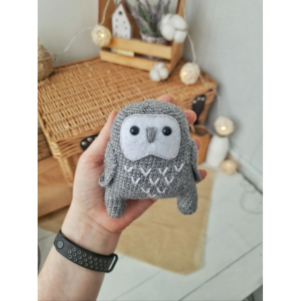 Stuffed gray owl toy for baby gift 2.jpg
