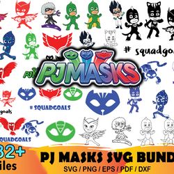 132 pj masks svg bundle, disney svg, connor svg, catboy svg