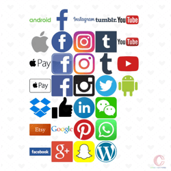 "social media icons bundle svg, brand svg, facebook svg, instagram svg, youtube svg, google svg