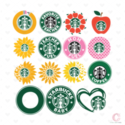 starbucks bundle svg, brand svg, favorite teacher svg, teacher fuel svg, mom fuel svg, coffee svg