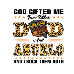 god gifted me two titles dad and abuelo svg, fathers day svg, dad svg, father svg, papa svg, abuelo svg, dad leopard svg