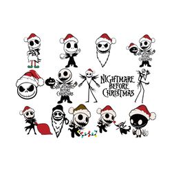 jack skellington christmas svg, svg christmas, svg for cricut, jack skellington svg bundle, jack sk, silhouette svg fies