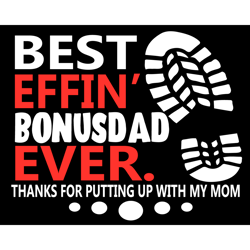 best effin bonusdad ever thanks for putting up with my mom svg, fathers day svg, bonusdad svg, best effin dad svg, effin