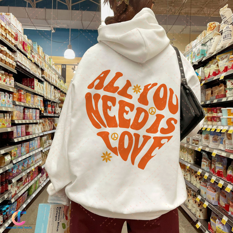 All You Need Is Love Unisex Sweatshirt, Love Yourself Hoodie, Self Love Shirt, Motivational shirt, Love Heart Shirt, Gift for Valentine - 1.jpg