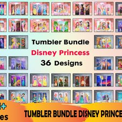 36 files disney princess tumbler bundle png, tumbler template