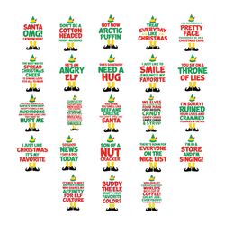 elf bundle svg cut files for cricut, silhouette cameo christmas movies elf quotes sayings funny svg, silhouette svg fies