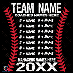 team name coaches names here managers names here 20xx svg, trending svg, baseball svg, champion svg, all star svg,