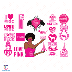 love pink svg, trending svg, pink girls svg, pink svg, love pink svg logo bundle, pink nation svg, love pink dog sv