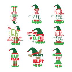 elf svg, bundle, christmas svg, silhouette svg fies