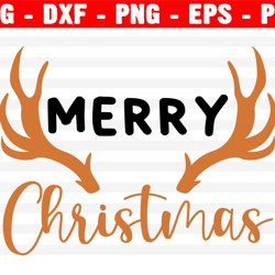 merry christmas deer antlers svg, merry christmas svg, reindeer antlers svg cut files for cricut and silhouette