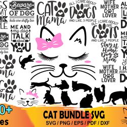 cat bundle svg, cat svg, proud cat mom, cat face svg