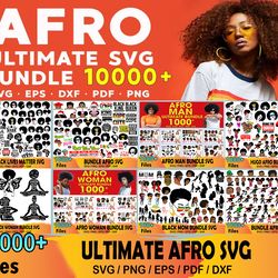 afro girl bundle svg, black girl svg, african american