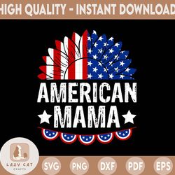 american mama sunflower png, mom 4th of july, patriotic, sublimation design downloads