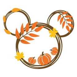mickey head pumpkin fall svg for thanksgiving svg, silhouette svg