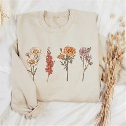 custom birth month sweatshirt birth flower sweater, birth flower shirt, grandma's garden, personalized mom gift grandma