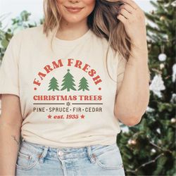 womens christmas t-shirt, christmas t shirt, christmas crewneck, christmas tree tshirt, holiday shirt for women, winter
