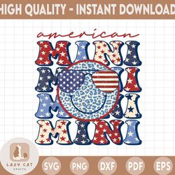 american mini png file, sublimation design download, digital, patriotic, 4th of july, eagle, rock n roll, boho