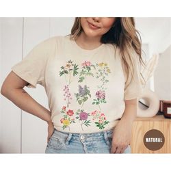 flower shirt, wildflower t-shirt, floral cottagecore t shirt wildflower gift cottage garden grandma gift, wildflower shi