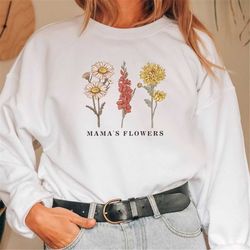 custom birth month birth flower sweatshirt, grandma's garden sweater, mothers day gift for mom, personalized mom gift, g