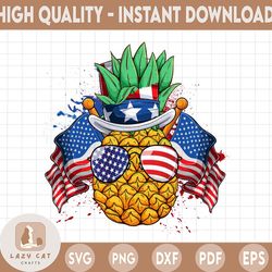 patriotic pineapple sunglasses sublimation design | america pineapple sublimation png | digital download | printable art