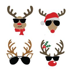 reindeer sunglasses cuttable christmas svg, christmas svg , silhouette svg fies