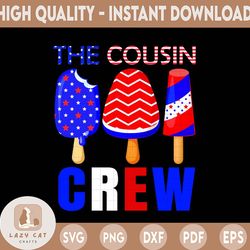 the cousin crew 4th of july us flag popsicle ice cream funny american usa png, the fourth of july, png files for cricut
