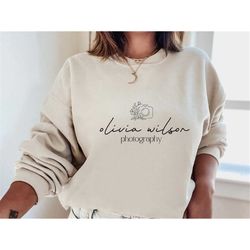 Custom Photographer Sweater, Personalized Photographer Name Shirt, Women Photographer Gift, Photographer Logo Hoodie, Ph