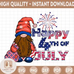 Happy 4th Of July Gnome Png Sublimation Design, Independence Day Png, USA Png, Old Glory Png, USA Png, Stars And Stripes
