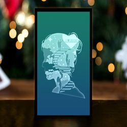 i love mom paper cut light box template