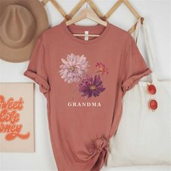 grandma shirt, nana t-shirt, cute grandma t-shirt, vintage botanical grandma t shirt, new grandma gift, mother's day gif