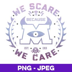 disney pixar monsters inc. we scare because we care logo v1