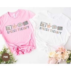 matching speech therapy shirt, group slp t shirt speech language pathologist gift speech therapist speech pathology, aac