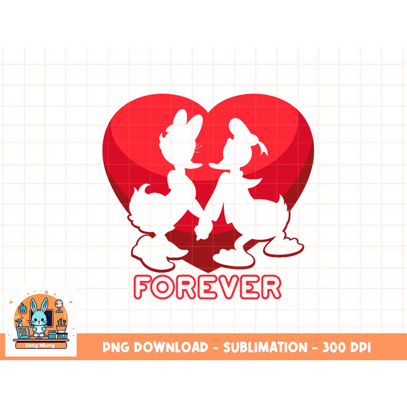 Disney Donald and Daisy Duck Forever Heart Valentine s Day png, sublimation, digital download.jpg