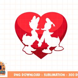 disney donald and daisy duck valentine s day heart png, sublimation, digital download