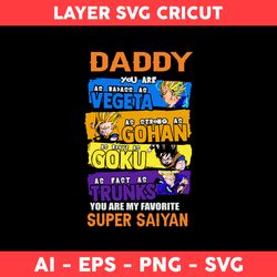 Daddy You Are As Badass As Vegeta As Strong As Gohan Svg, Father's Day Svg, Png Dxf Eps File - Digital File