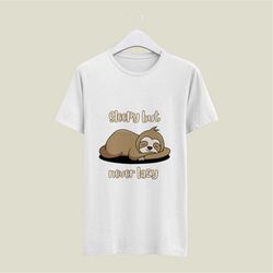 sleepy but never lazy sloth shirt, animal shirt, sloth birthday gift, cute shirt
