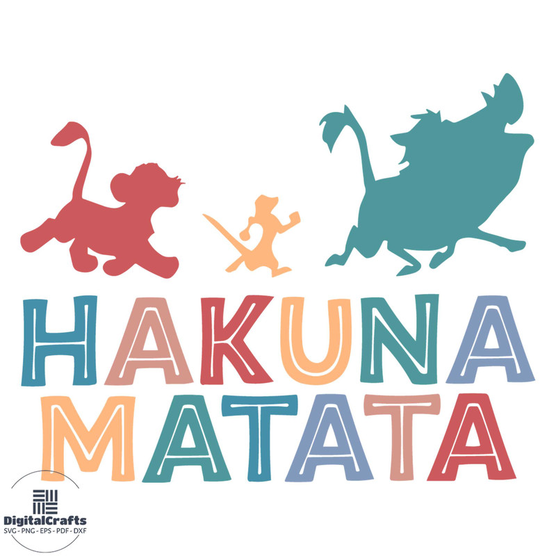 Disney Animal Kingdom Hakuna Matata SVG Graphic Design Files