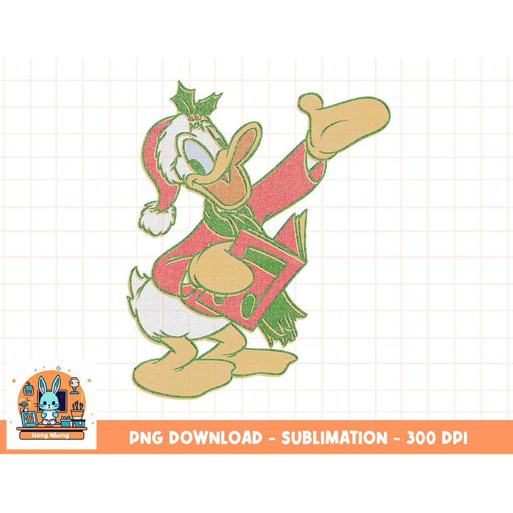 Disney Donald Duck Christmas Caroling Portrait png, sublimation, digital download.jpg