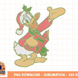 disney donald duck christmas caroling portrait png, sublimation, digital download