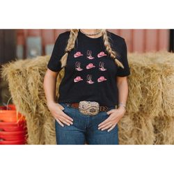 Rodeo Shirt,Cowgirl Hat And Boots Shirt,Wester Aztec Boho Shirt,Western American Rodeo,Country Girl Shirt,Howdy Cowboy H
