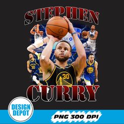 Stephen Curry Vintage Png, Stephen Curry Png, 300 DPI PNG, Basketball Png