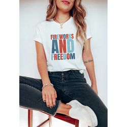 fireworks shirt, usa shirt, fourth of july shirt, 4th july shirts for women, patriotic shirts, independence day shirt, m