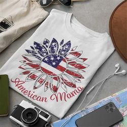 4th of july shirt, independence day shirt,american mama sunflower shirt,4th july shirt,red white blue shirt,patriotic sh