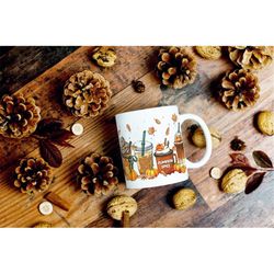 cute fall coffee personalized mug. pumpkin spice and everything nice ceramic mug. thanksgiving gifts ideas. pumpkin spic