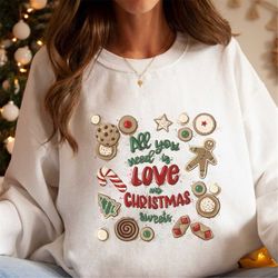gingerbread men sweater, holiday cookie shirt, xmas cookies sweatshirt, gingerbread bakery, holiday sweaters for women,
