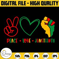 peace love juneteenth svg freedom day svg cut file vinyl decal file for silhouette cameo cricut file iron on transfer