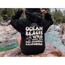 ocean beach hoodie, aesthetic hoodie, tumblr sweatshirt, ca surf tee, trendy oversized hoodie, coconut t-shirt, summer b